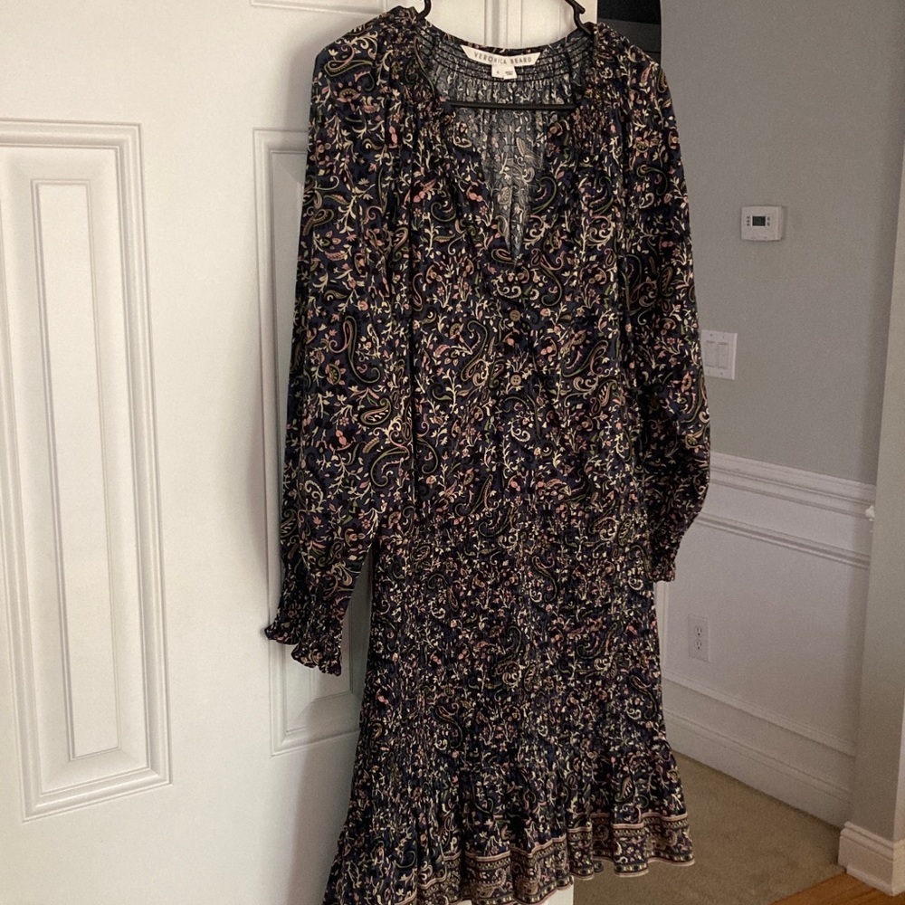 New: Veronica Beard Karlina Smocked Cotton Dress. Size 6 - Picture 9 of 15